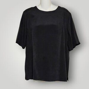 Vintage Patrick Collection Women’s M Black 100% Pure Silk T-Shirt